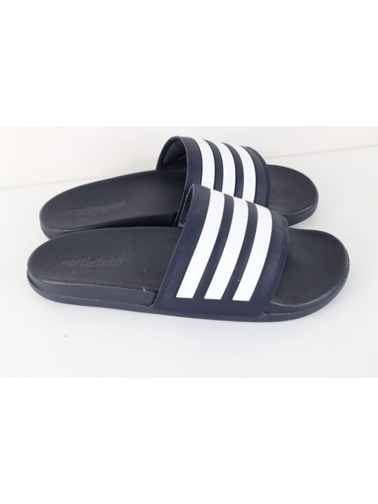 Vintage Y2K Adidas Mens Size 7 Striped Cushioned Slides Sandals Navy Blue main image 4